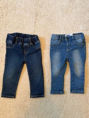 GAP & Old Navy Kids Denim Pair - Dark Blue & Light Blue Jeans 12-18m